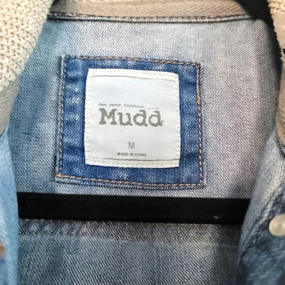Juniors' Mudd Knit & Denim Lightweight Jean Jacket Size M - Picture 5 of 5